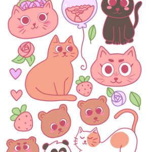 Cute Cat & Animal Stickers